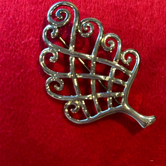 HOLIDAY🎄🎄 VTG DANECRAFT Tree Silver BROOCH - Picture 6 of 6
